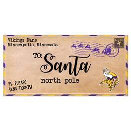Fan Creations - Minnesota Vikings 6'' x 12'' Letter to Santa Sign - Multicolor