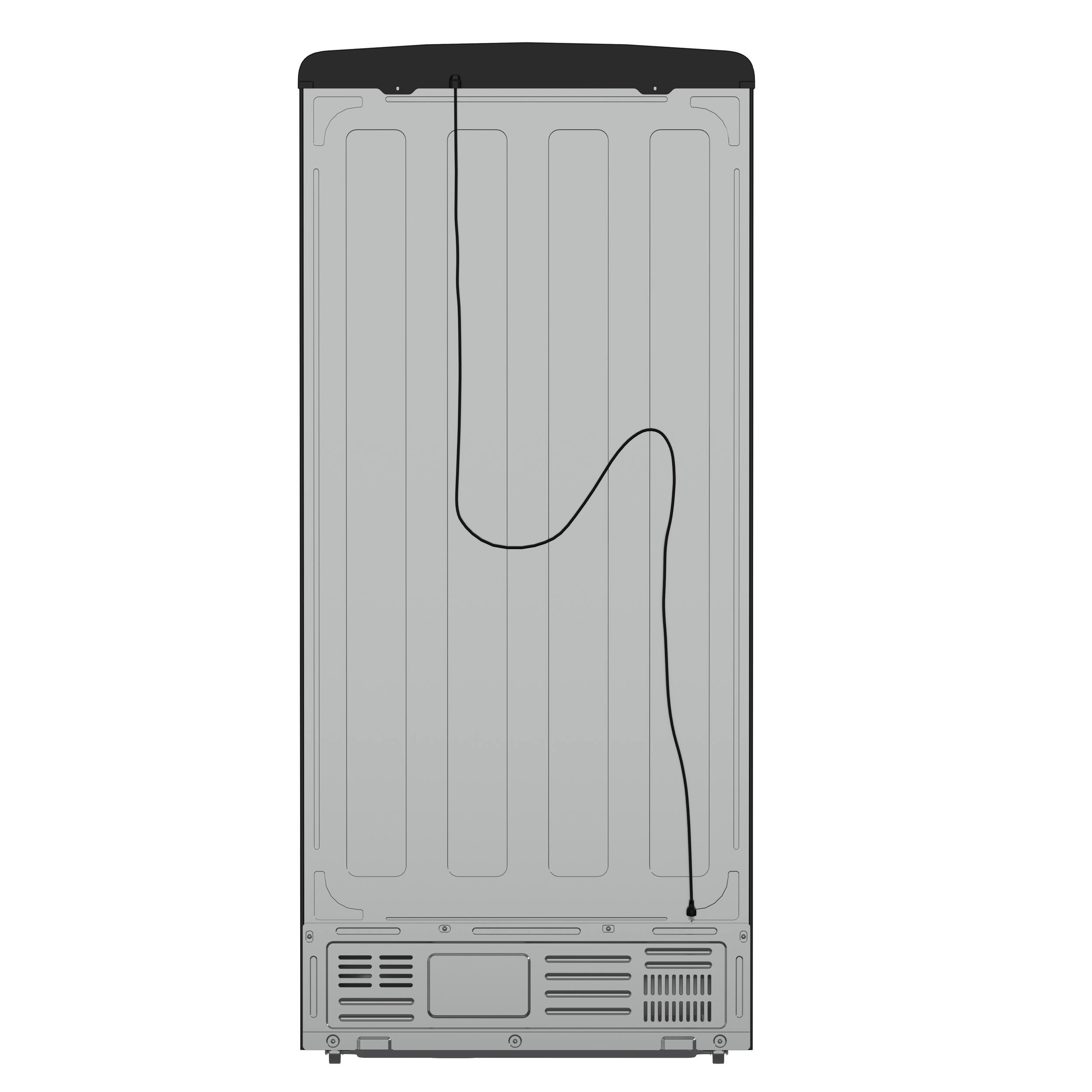 Back. Forno Appliances - Luigi 18 Cu. Ft. Counter-Depth French Door Refrigerator with Antique Brass Handles - Black.