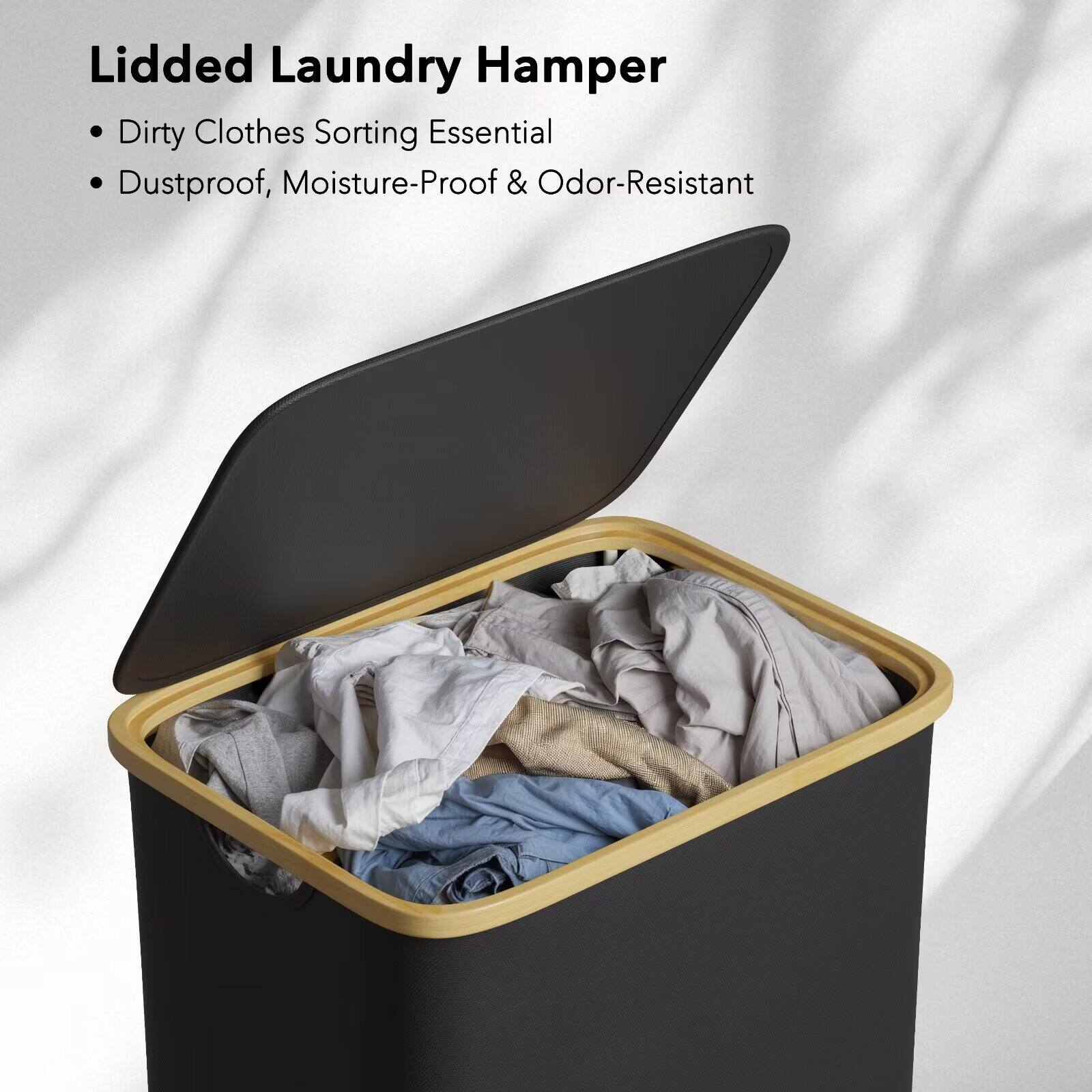 Lidded Laundry Hamper  
- Dirty Clothes Sorting Essential  
- Dustproof, Moisture-Proof & Odor-Resistant