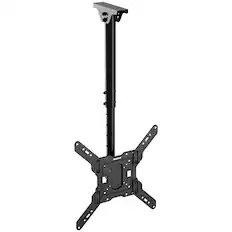 Front. Mount-It! - Full-Motion Height-Adjustable Ceiling TV Mount – 32″–65″ TVs, 360° Swivel, +5°/-15° Tilt, 20.3″–30.2″ Height - Black.
