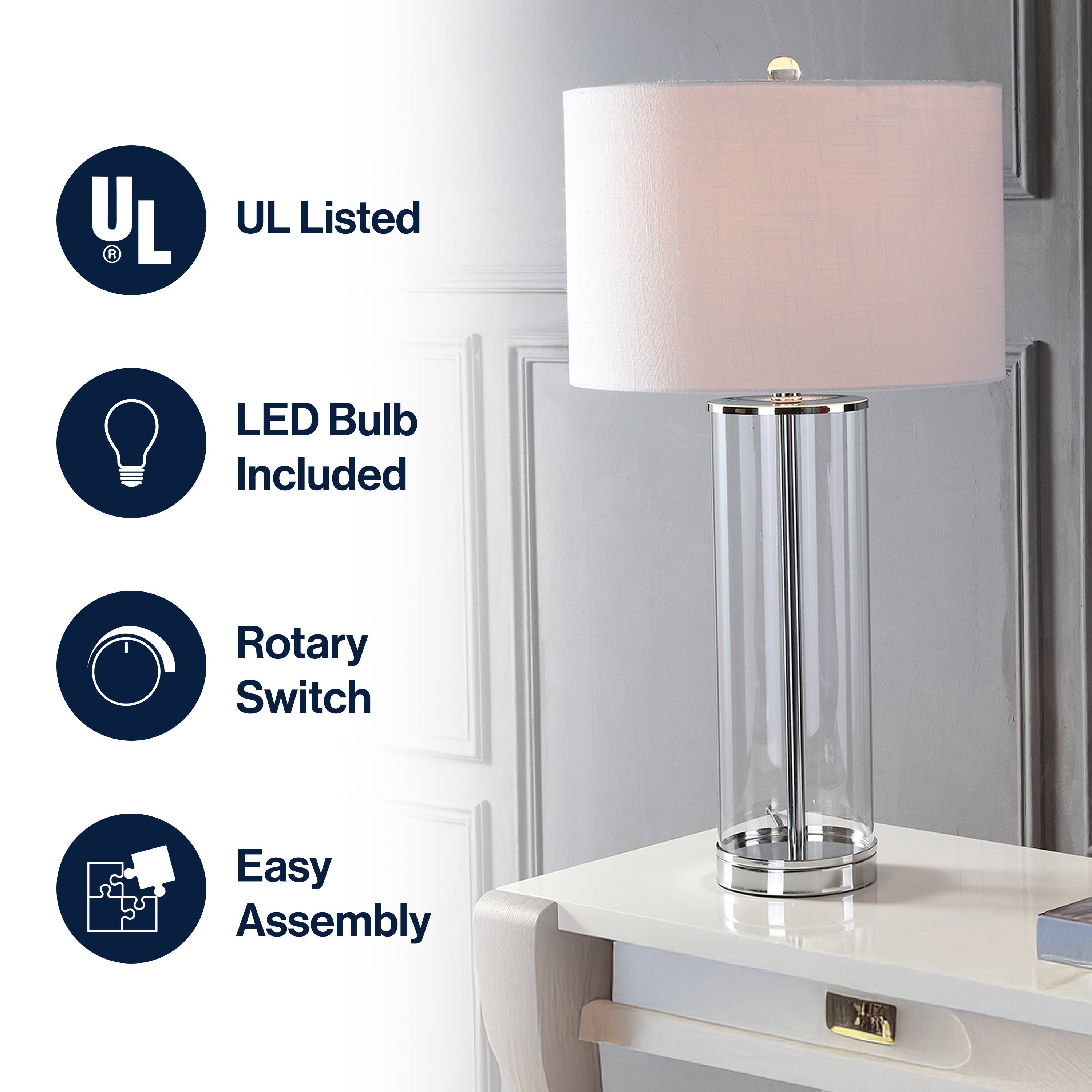 - UL Listed
- LED Bulb Included
- Rotary Switch
- Easy Assembly