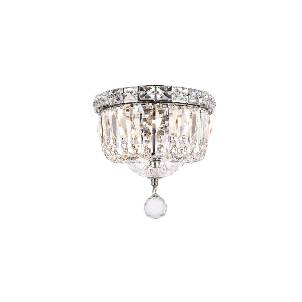 Alt View 6. Elegant Lighting - Tranquil 2 light Chrome Flush Mount Clear Royal Cut Crystal - Chrome.