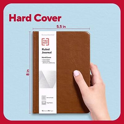 Hard Cover  
5.5 in  

TRU RED  
Ruled Journal  
Hard Cover  
8 in x 5.5 in (20 cm x 14 cm)  
180 Pages  
200 gsm  

Made in USA
