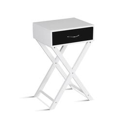 Ecooso - Modern X-Shape Accent Side End Table, Compact Beside Table for Bedroom or Living Room - White