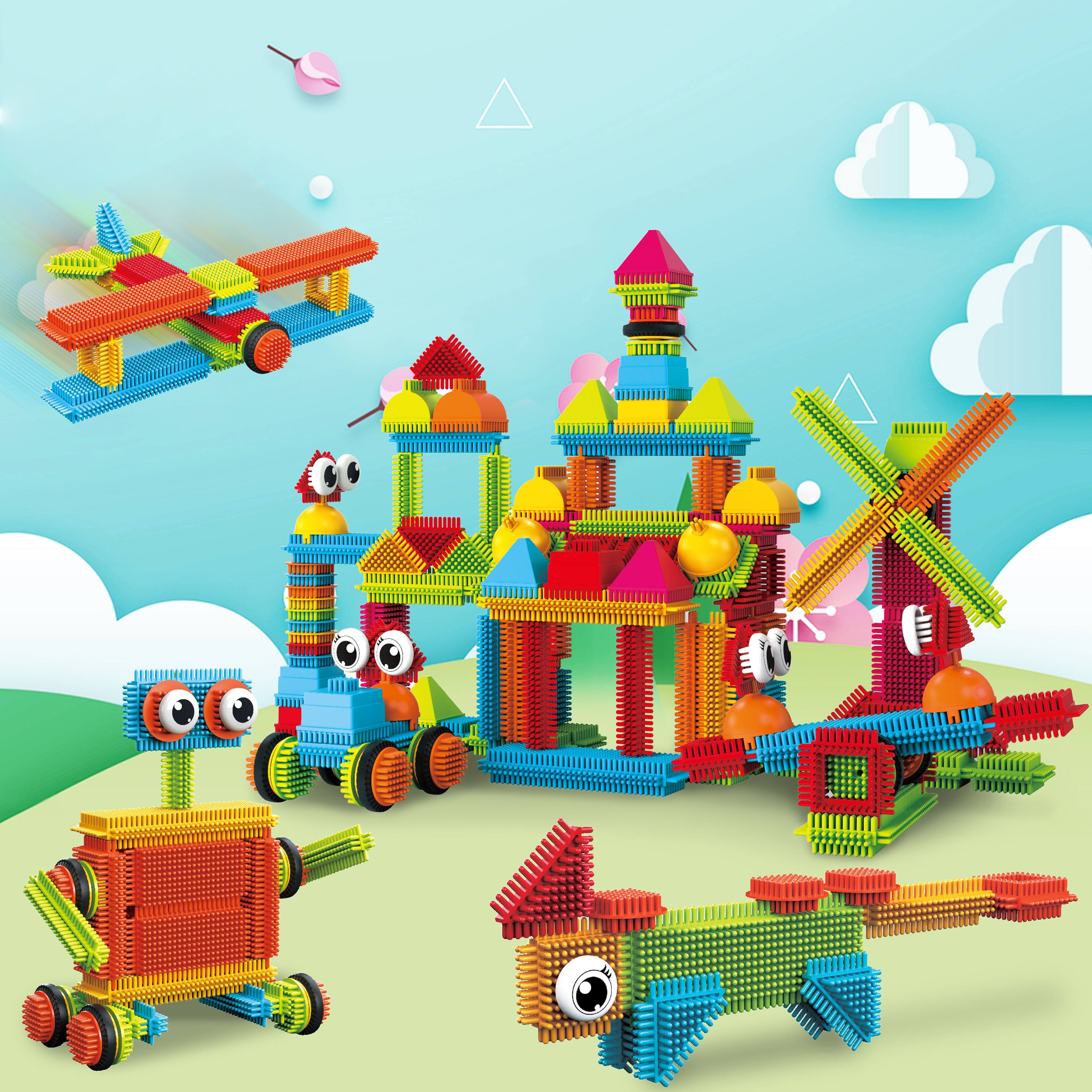 Alt View 4. PicassoTiles - PICASSO-TILES Building Blocks Set for Kids, 120PCS Hedgehog Construction STEM Educational Toy - Multicolor.