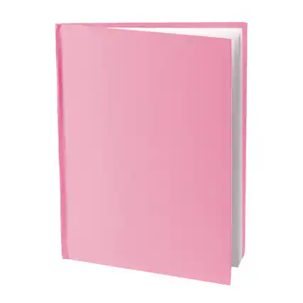 Front. YOUNG AUTHORS - Pink Hardcover Blank Book, White Pages, 8"H x 6"W Portrait, 14 Sheets/28 Pages - 8"H x 6"W.