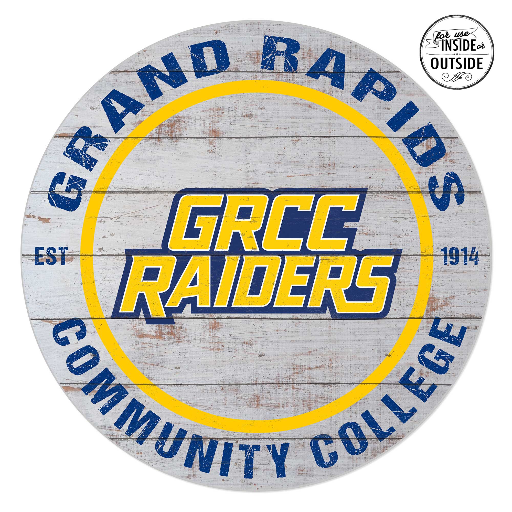 Grand Rapids Raiders 20'' x 20'' Indoor/Outdoor Weathered Circle Sign