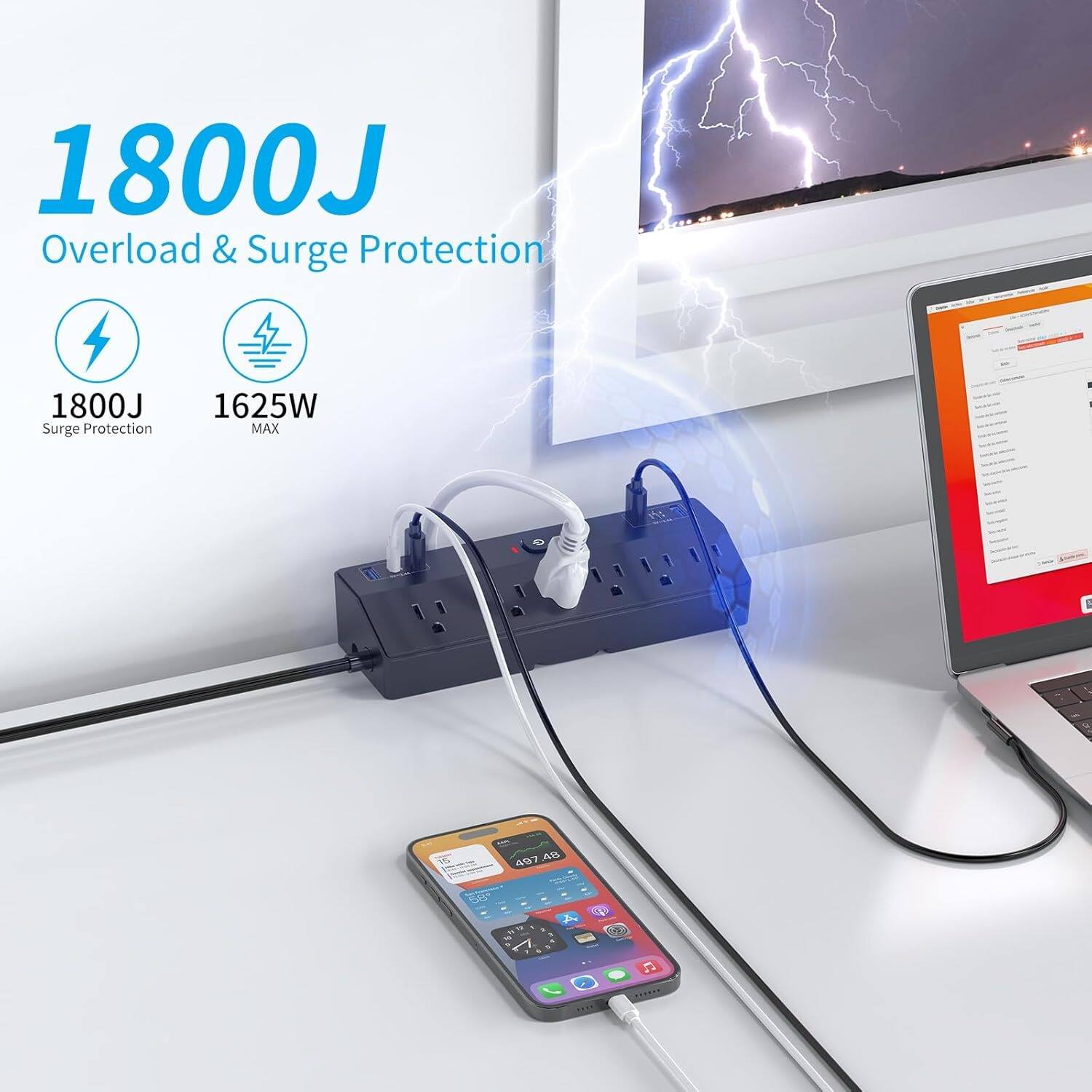 1800J Overload & Surge Protection  
1800J Surge Protection  
1625W MAX