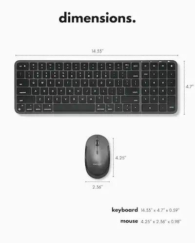 Macally Bluetooth Mac Keyboard and Mouse Compact (2 Zone) Wireless Macally Bluetooth Mac Keyboard and Mouse Compact (2 Zone) Wireless