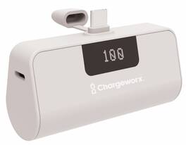 Chargeworx - 5000 mAh USB-C Mini Capsule Power Bank - White