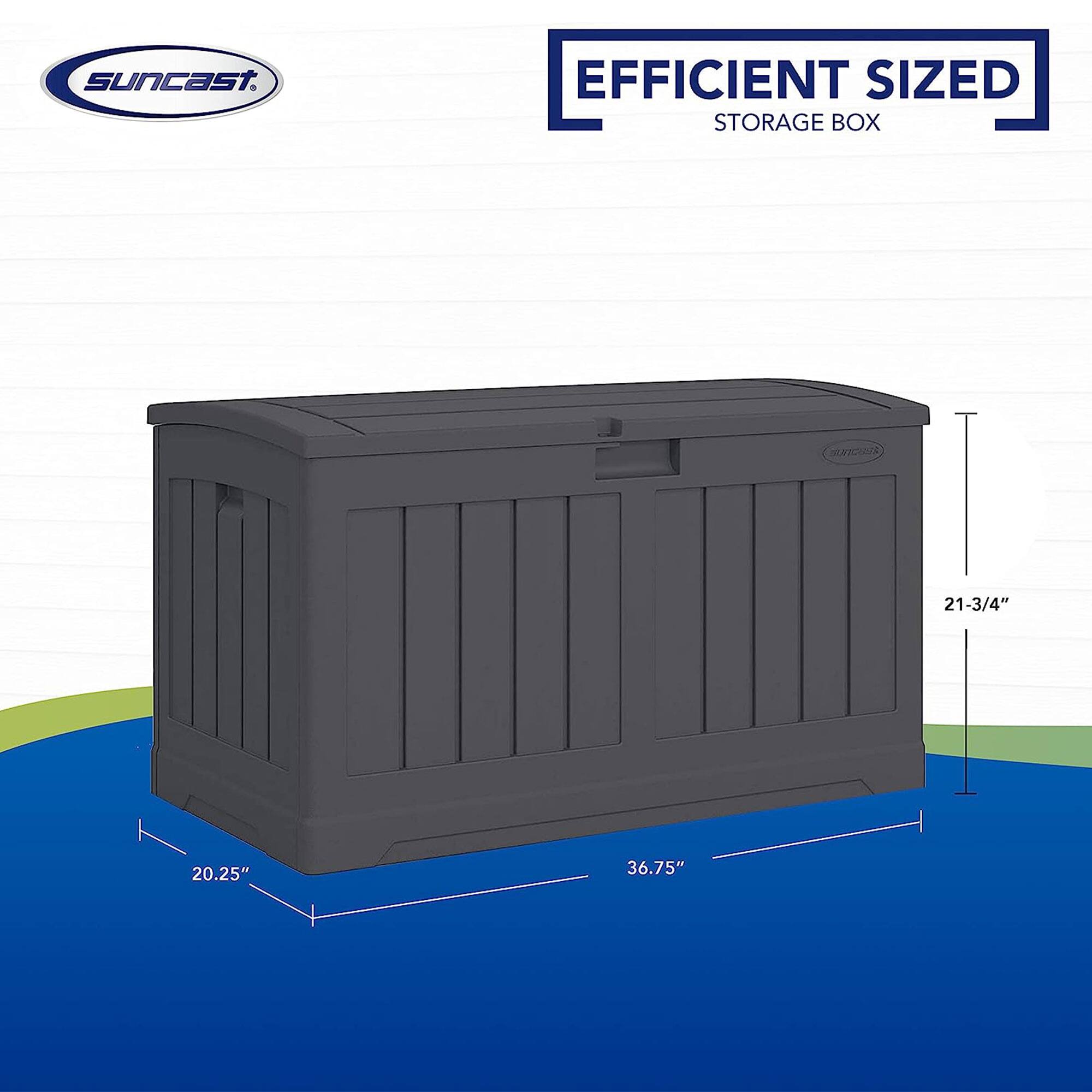 suncast.  
EFFICIENT SIZED STORAGE BOX  
21-3/4" x 20.25" x 36.75"