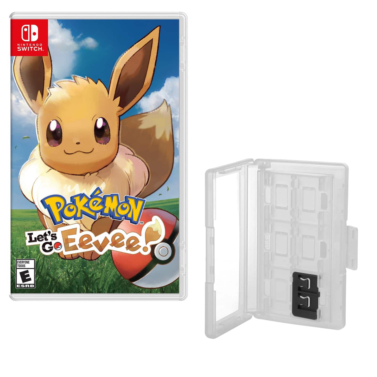 Pokemon Let's go Eevee Game and Game Caddy - Nintendo Switch