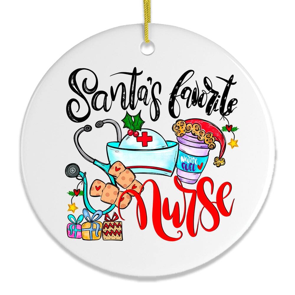 OrnamentallyYou - Santas Favorite Nurse Christmas Ornament - Multi-colored