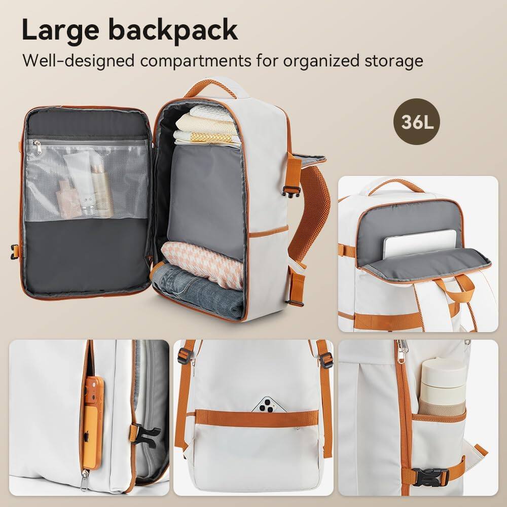 Large backpack  
Well-designed compartments for organized storage  
36L