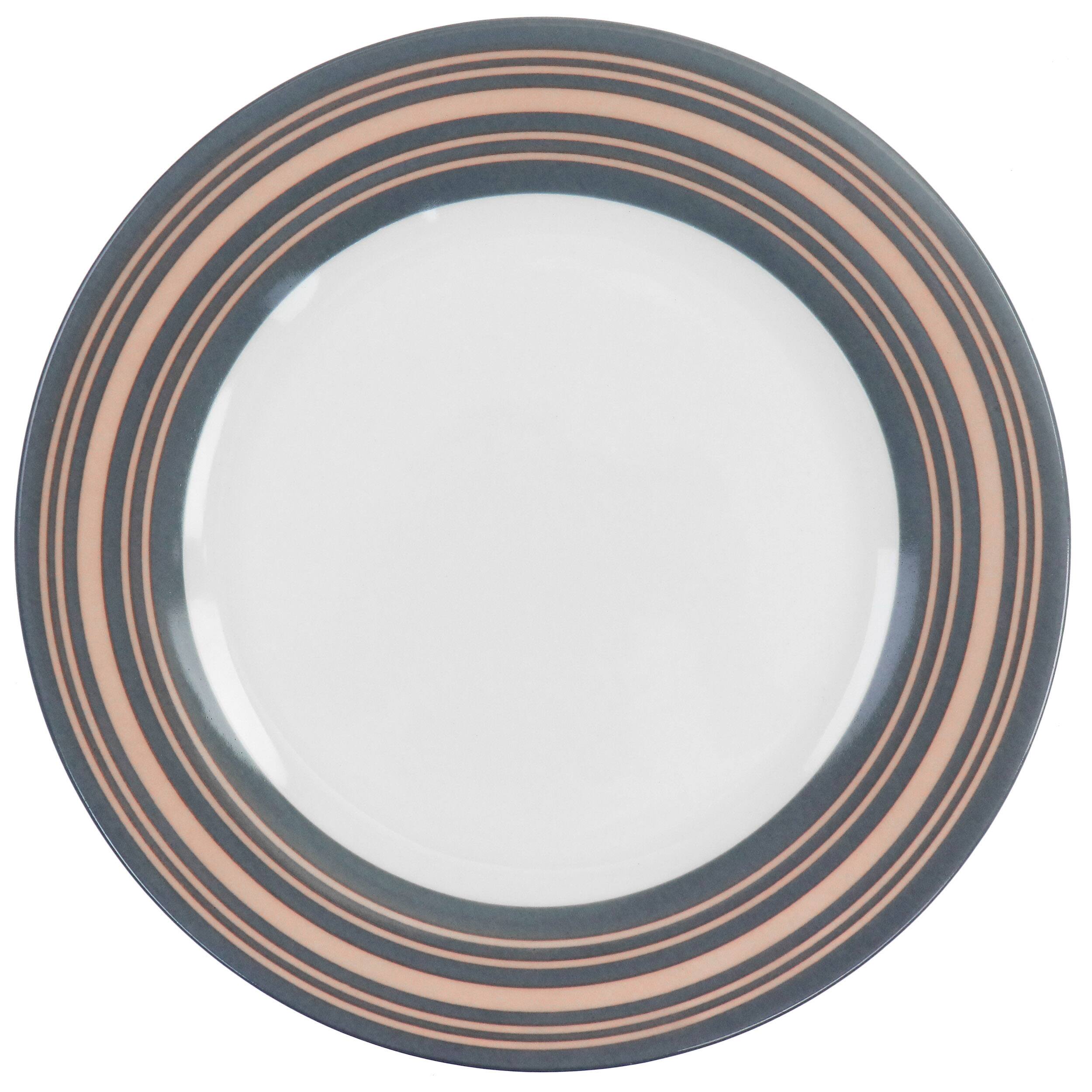 Alt View 3. Gibson - Gibson Home Silver Wind 16 Piece Fine Ceramic Dinnerware Set in Grey and Pink - Gray and Pink.