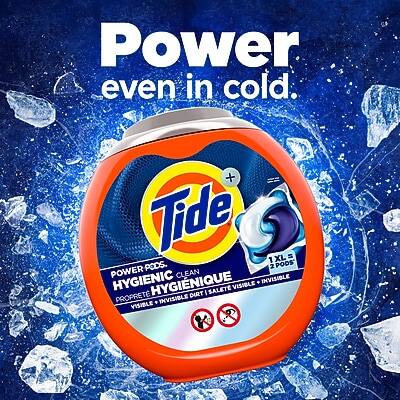 Power even in cold.

Tide + 1 PODS. 2 PODS

POWER PODS
HYGIENIC CLEAN
HYGIENIQUE
PROPRETÉ INVISIBLE SALETE VISIBLE
INVISIBLE DIRT VISIBLE

VISIBLE DIRT VISIBLE
