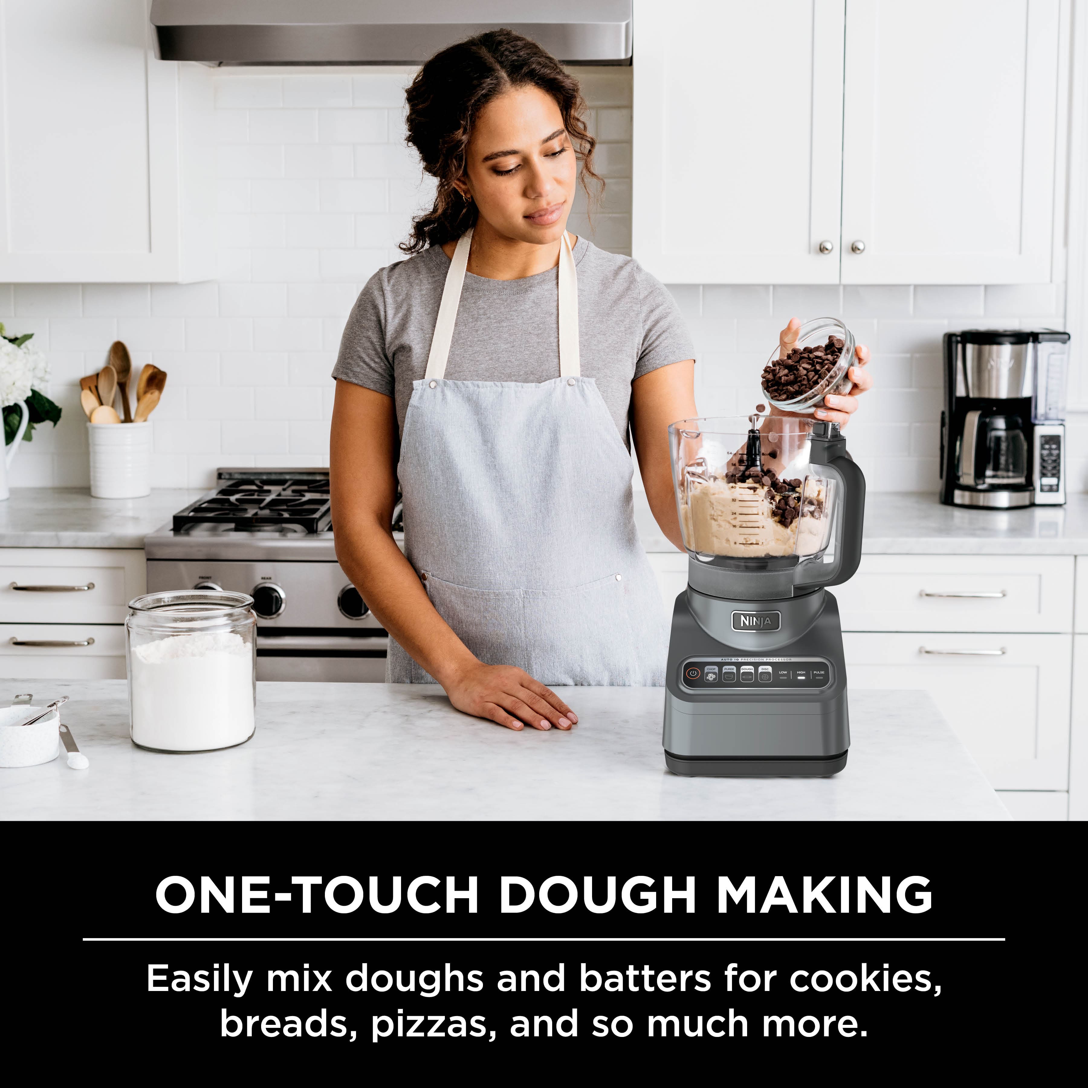 ONE-TOUCH DOUGH MAKING: Easily mix doughs and batters for cookies, breads, pizzas, and so much more.