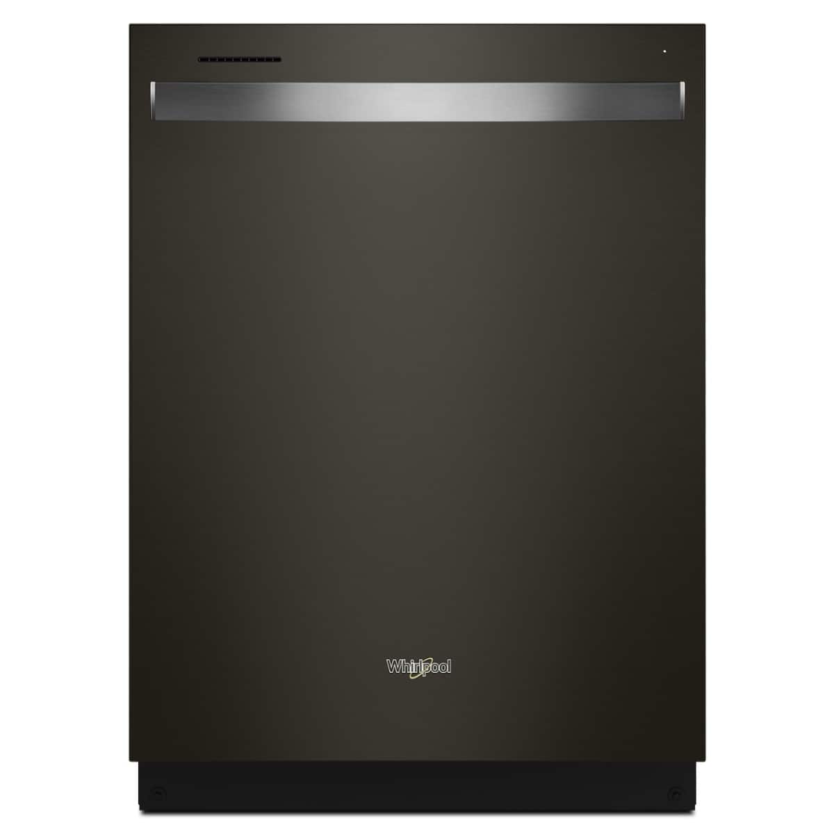 Whirlpool - 24” Stainless Steel Dishwasher with AI Intelligent Wash - 47 dBA .- Print Resistant Black Stainless - Print Resist Blk Stnlss - Front_Zoom