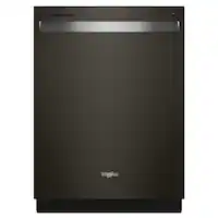 Whirlpool - 24” Stainless Steel Dishwasher with AI Intelligent Wash - 47 dBA .- Print Resistant Black Stainless - Print Resist Blk Stnlss - Front_Zoom