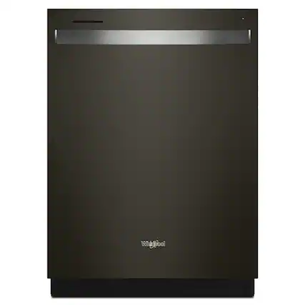 Front. Whirlpool - Whirlpool - 24” Stainless Steel Dishwasher with AI Intelligent Wash - 47 dBA .- Print Resistant Black Stainless - Print Resist Blk Stnlss.