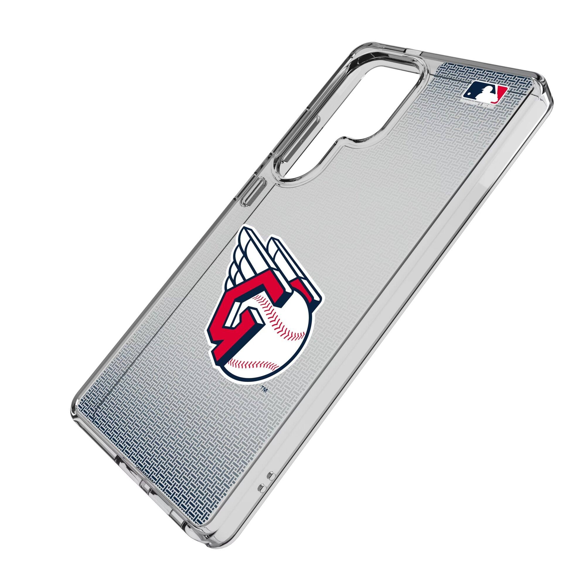 Alt View 1. Keyscaper - Cleveland Guardians Linen Logo Galaxy Clear Case - S24 - Multicolor.