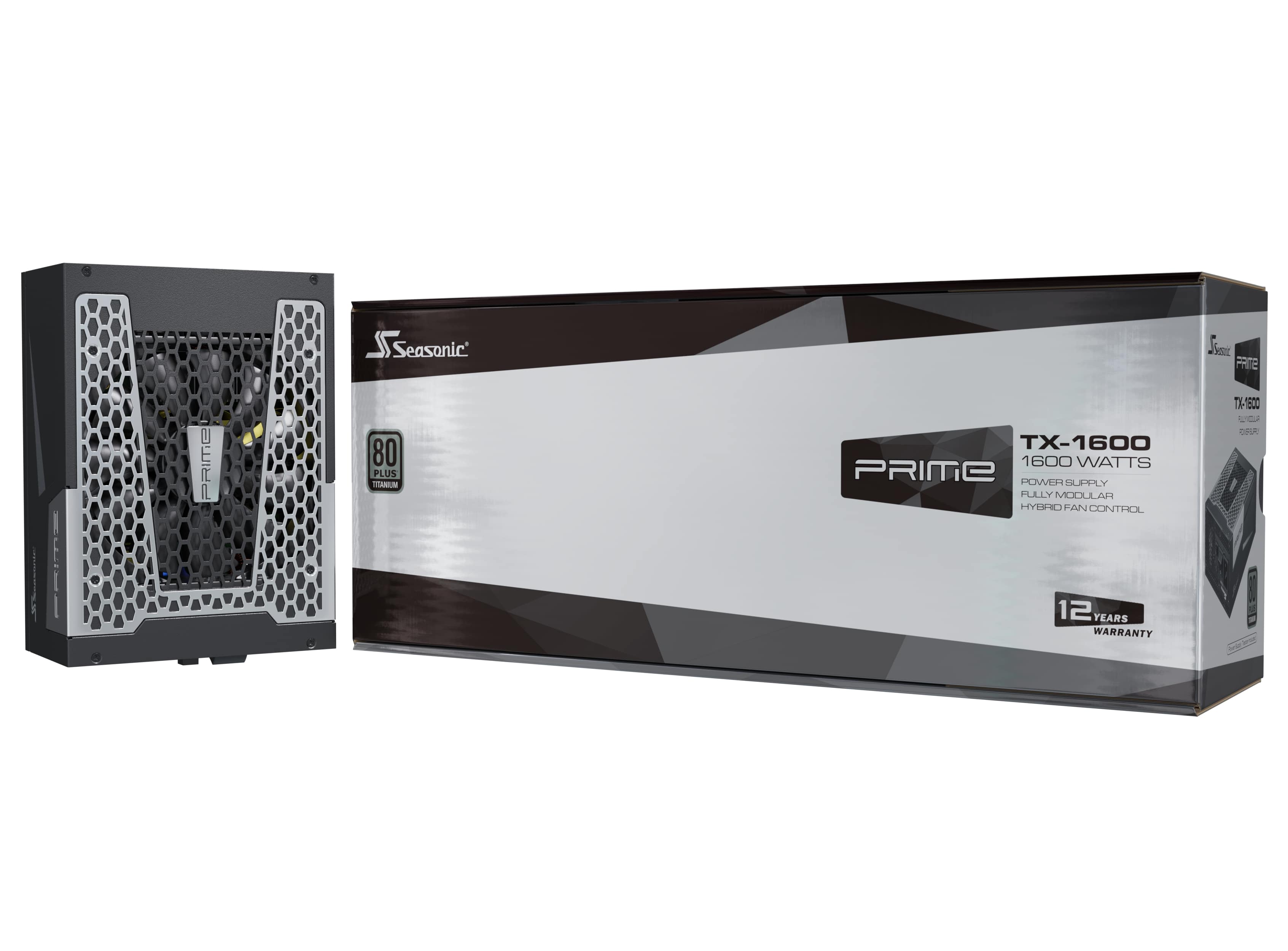 Seasonic - PRIME TX-1600, 1600W 80+ Titanium, Full Modular, Fan Control in Fanless, Silent, and Cooling Mode, 12 Year - Black