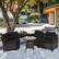Alt View 1. Costway - 4PCS Outdoor Patio Rattan Furniture Set Cushioned Sofa Table - Dark Brown/Black.