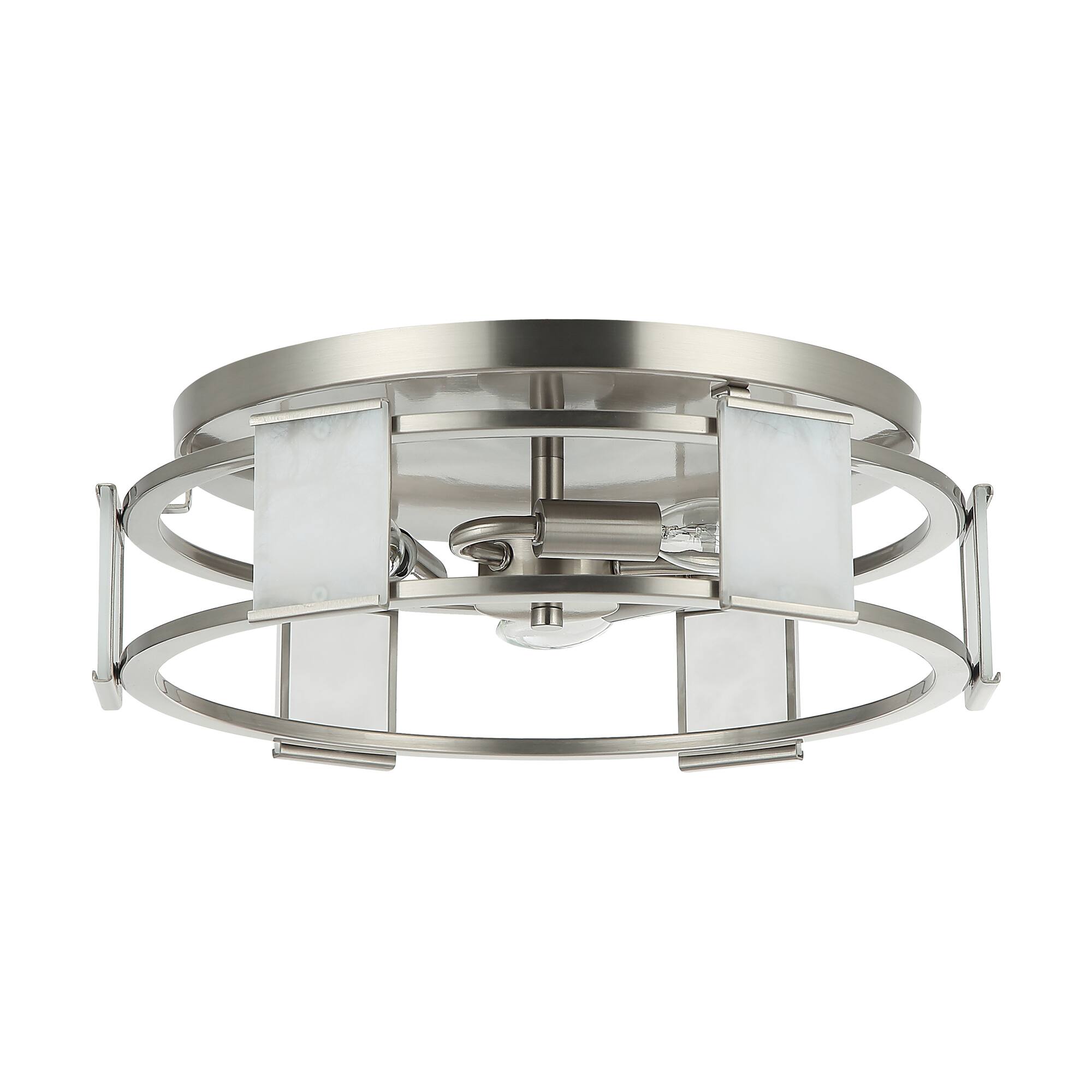 Alt View 5. Parrot Uncle - Modern Silver 3-Light Flush Mount Ceiling Light - Silver.