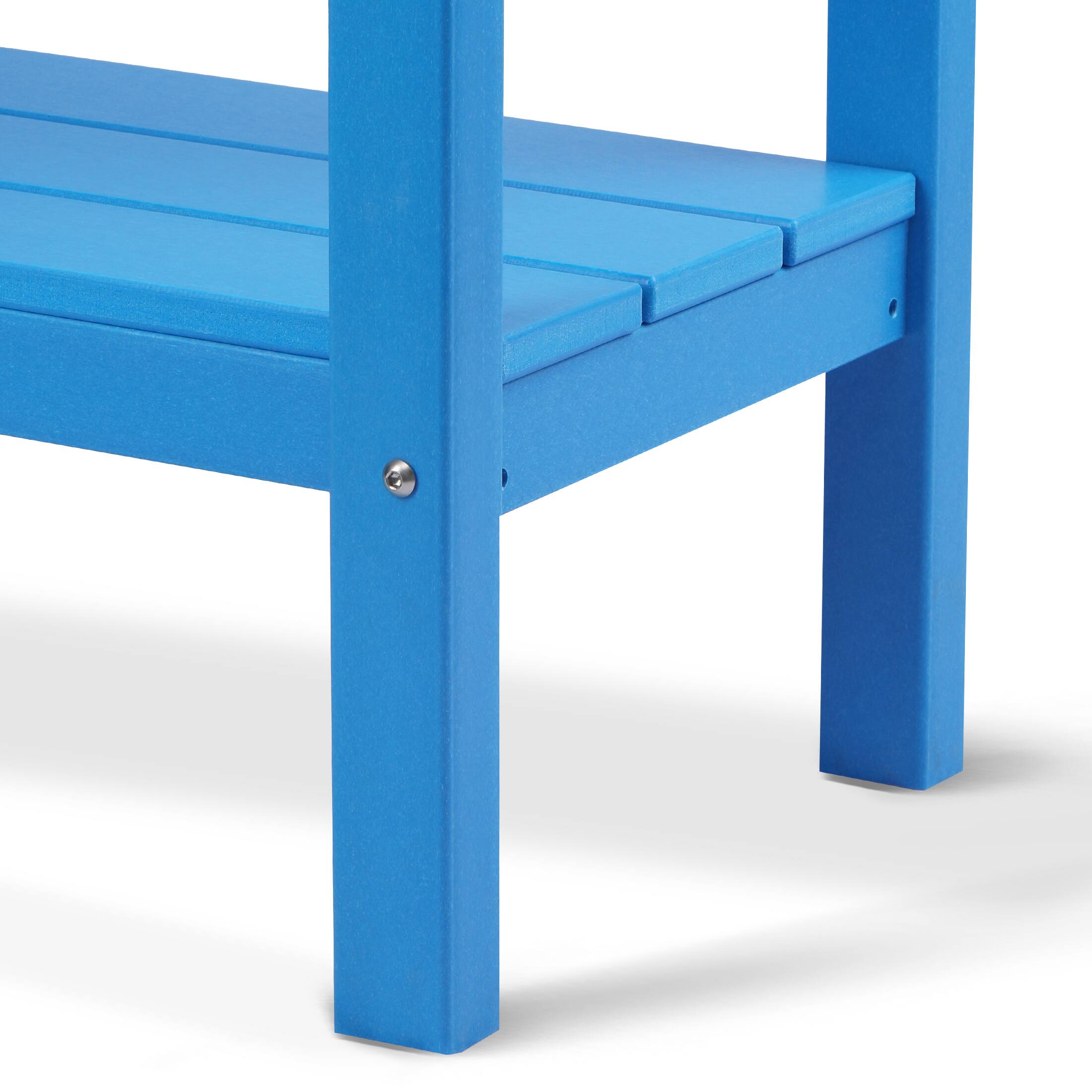 Alt View 4. WestinTrends - WestinTrends Malibu 55" Outdoor Patio HDPE Adirondack 2-Tier Shelf Console Table - Pacific Blue.