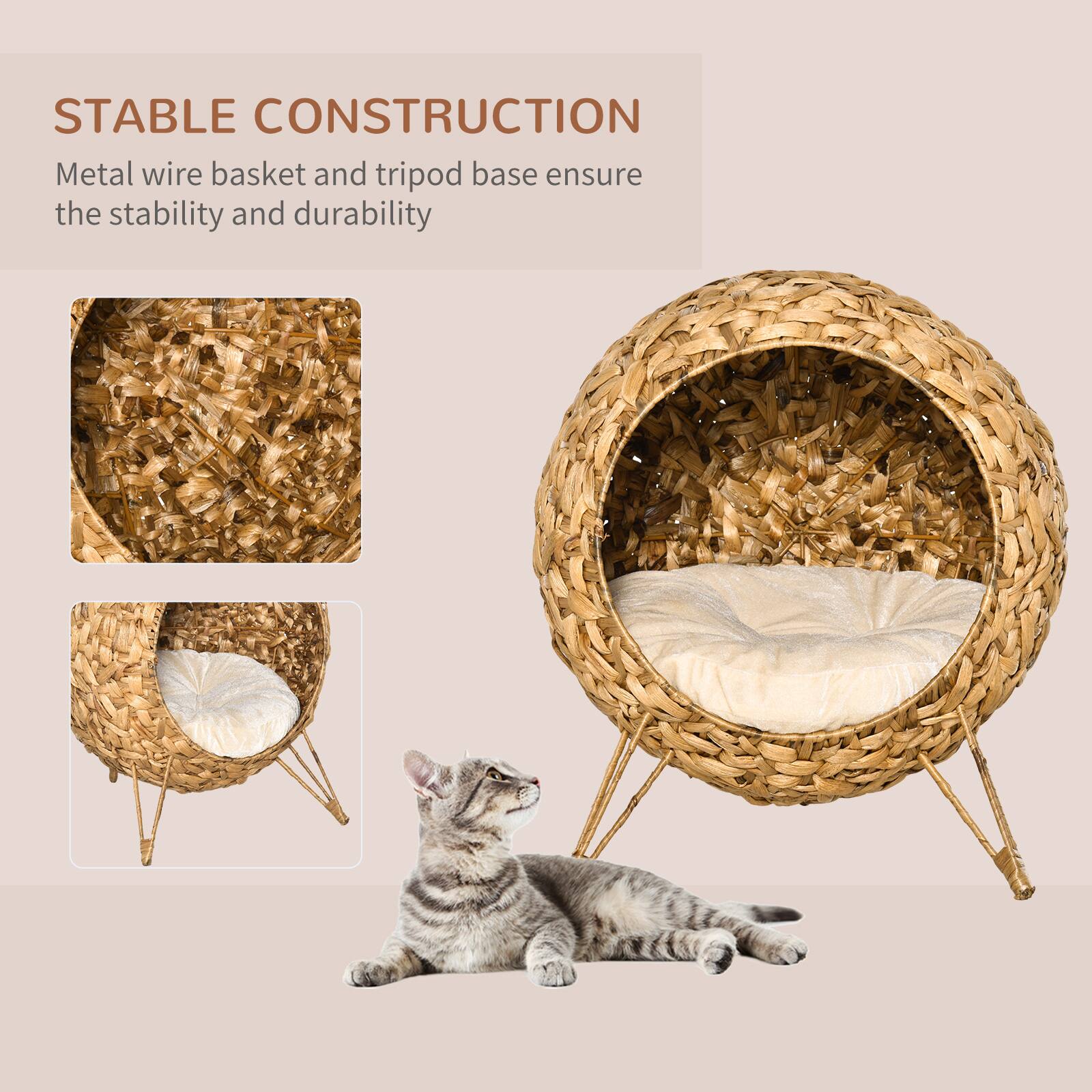 STABLE CONSTRUCTION  
Metal wire basket and tripod base ensure the stability and durability