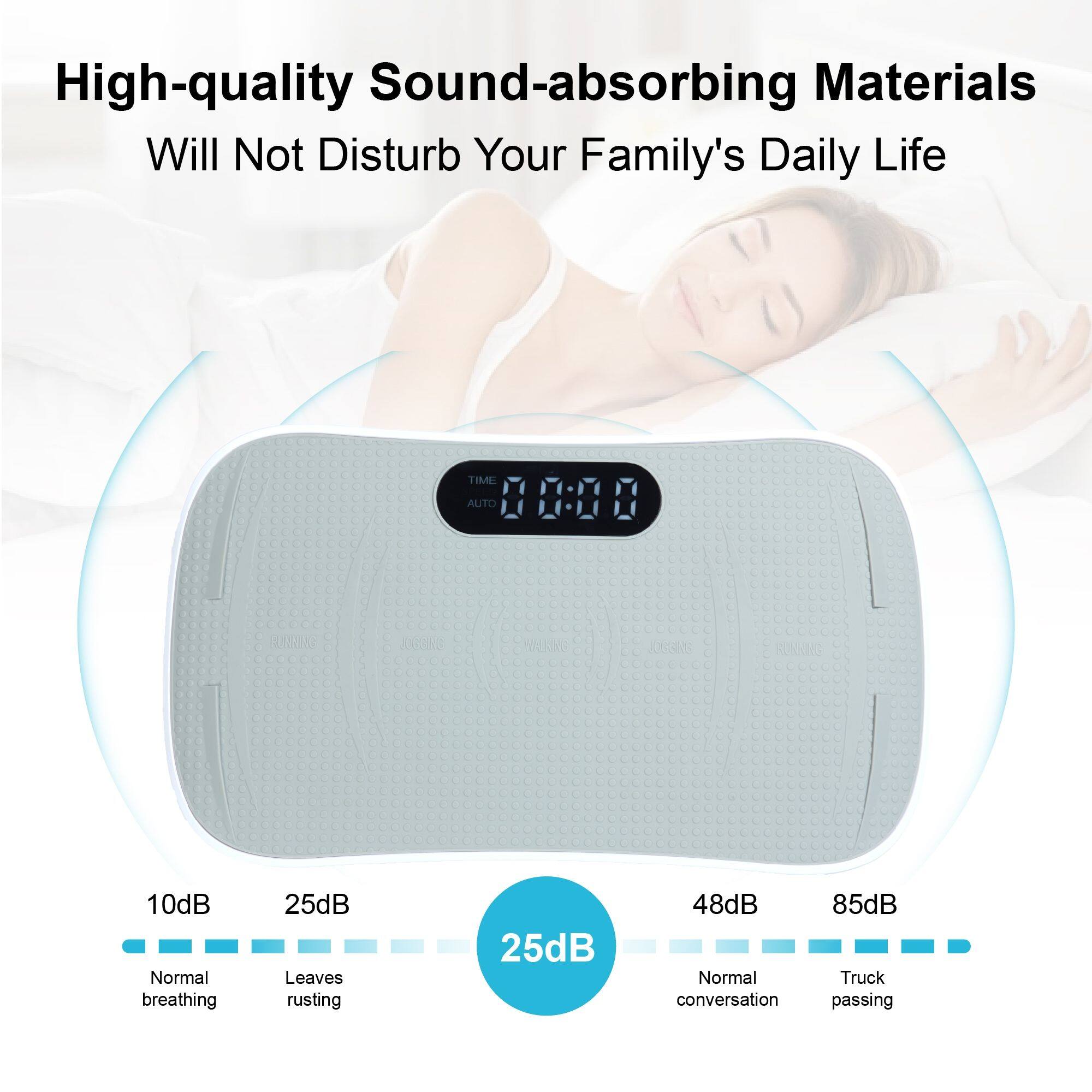 High-quality Sound-absorbing Materials Will Not Disturb Your Family's Daily Life

TIME AUTO 00:88

10dB Normal breathing  
25dB Leaves rusting  
48dB Normal conversation  
85dB Truck passing