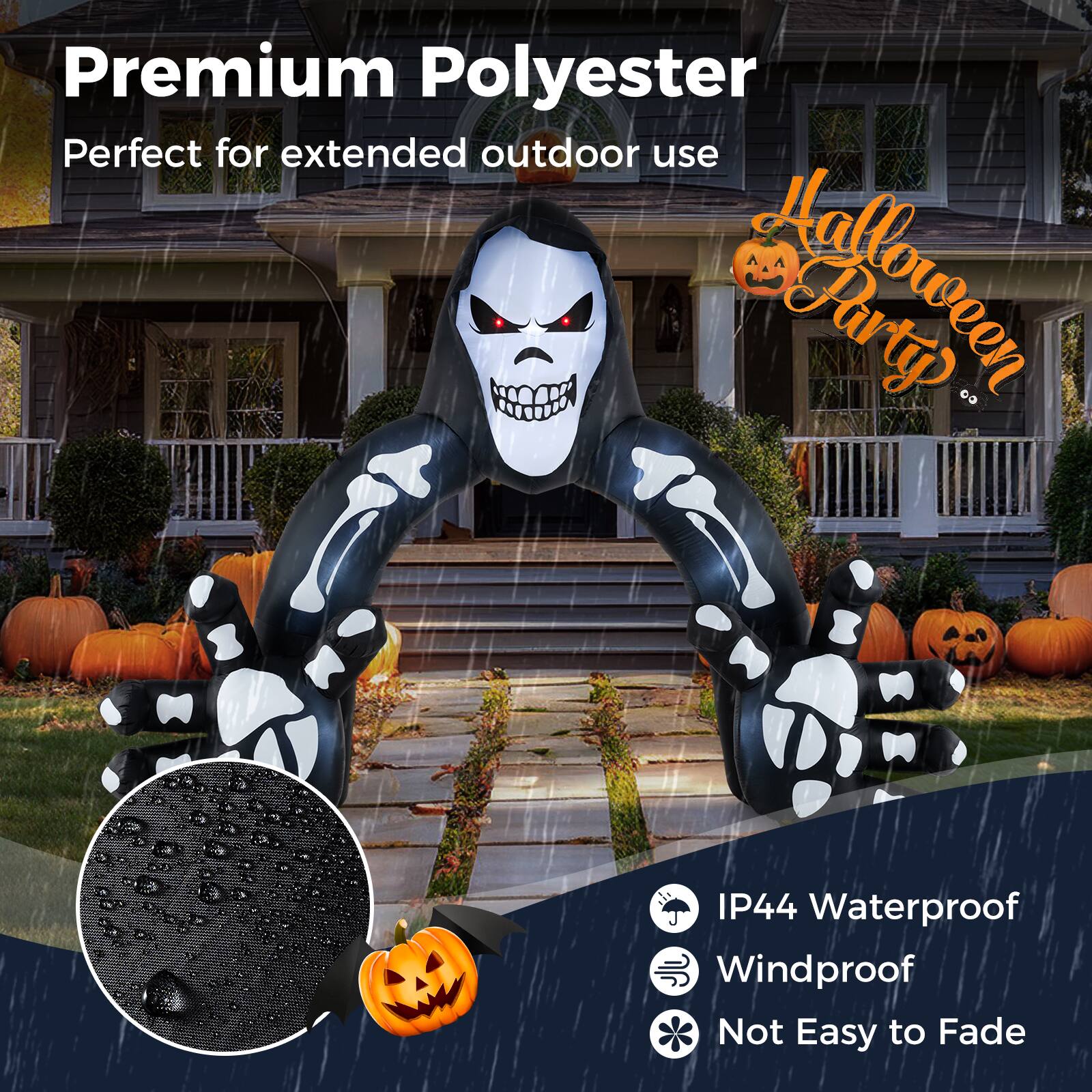 Premium Polyester Perfect for extended outdoor use Halloween IP44 Waterproof Windproof Not Easy to Fade