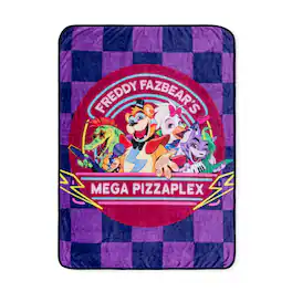 Silver Buffalo - Five Nights At Freddy's Mega Pizzaplex Fleece Throw Blanket | 50 x 60 Inches - Multi-Colored