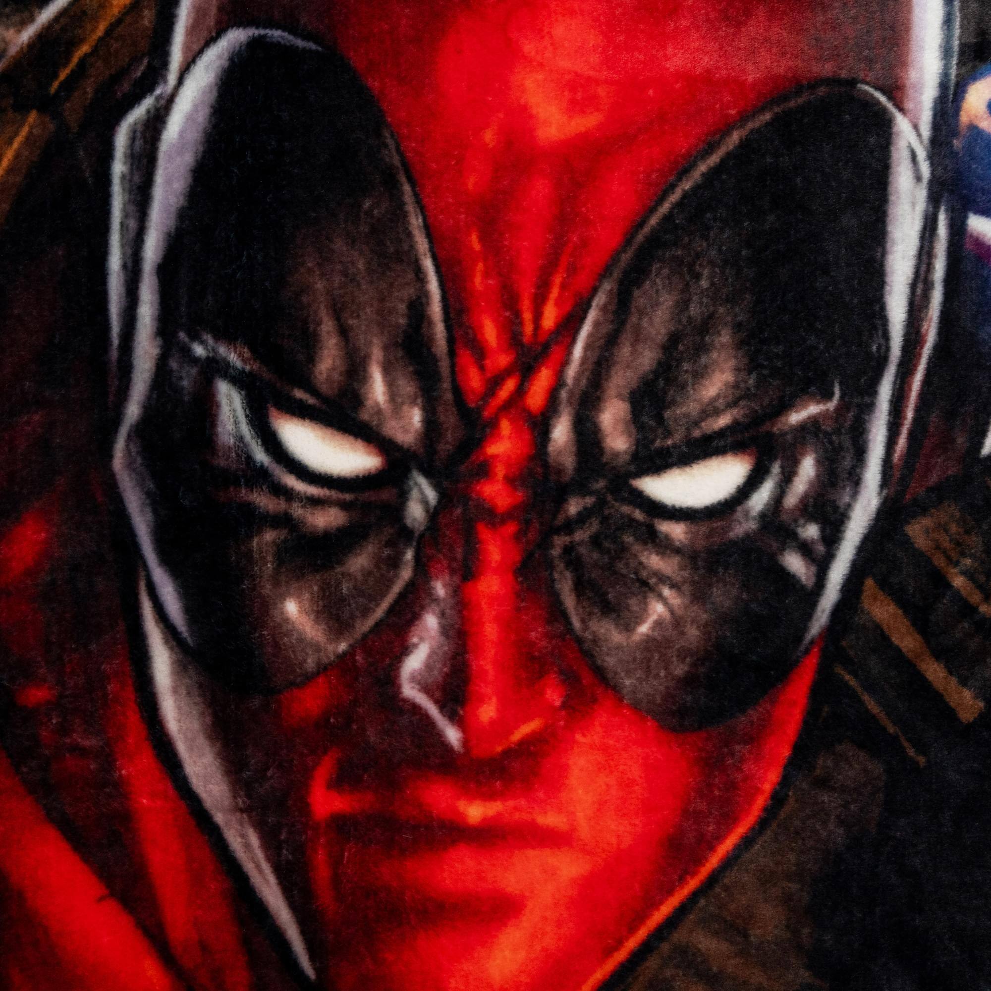 Alt View 1. Marvel - Marvel Comics Deadpool Batons Raschel Throw Blanket | 50 x 60 Inches - Red.