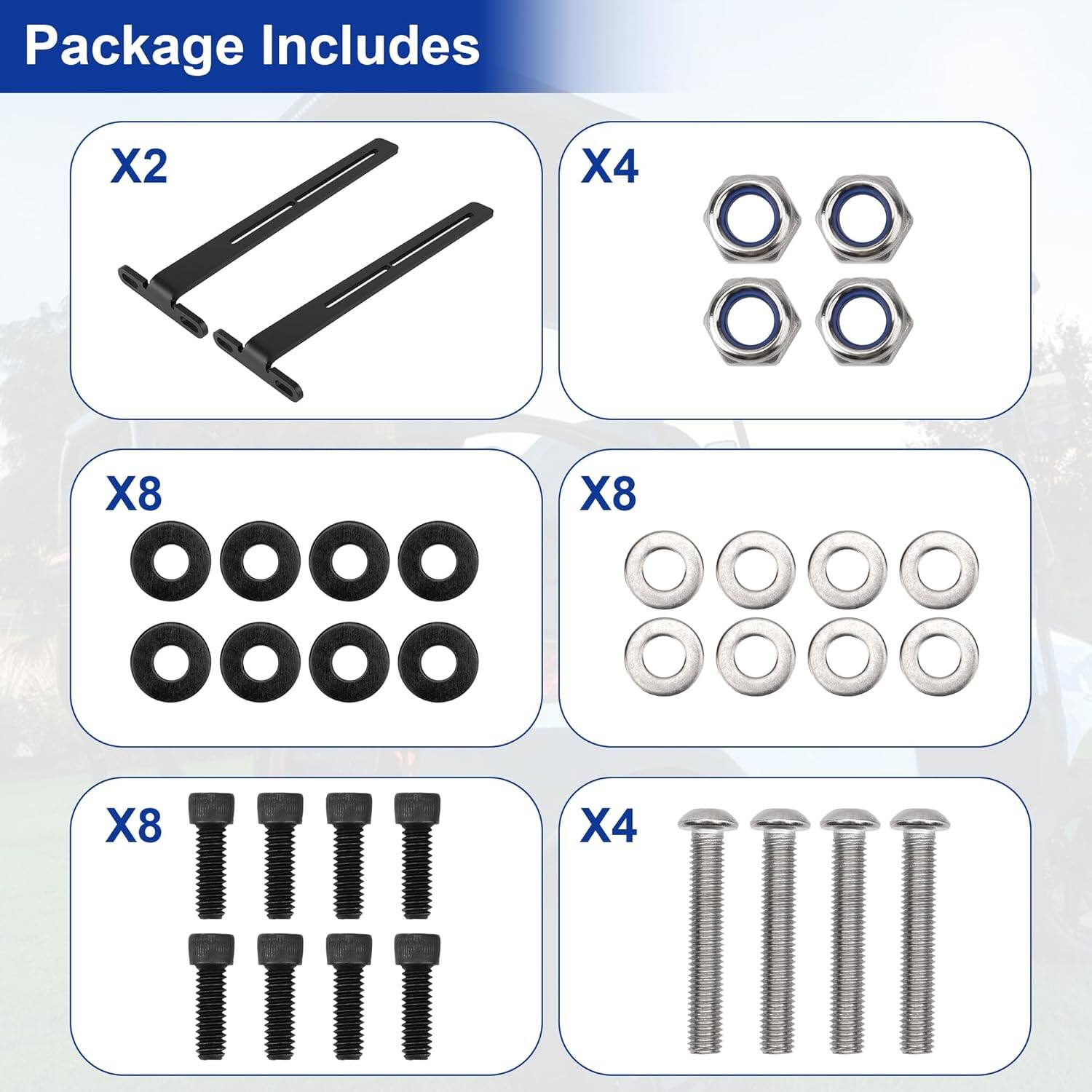 Package Includes

- X2
- X4
- X8
- X8
- X8
- X4