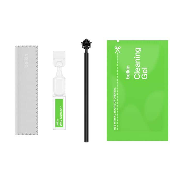 Belkin - AirPods Cleaning Kit with Cleaning Pen, Cleaning Cloth, Gel - Black