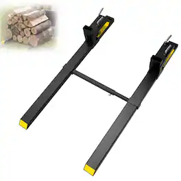 FODINGHILL - 60”4000 Lbs Clamp-on Pallet Forks Adjustable for Tractor Buckets,Heavy duty with adjustable bar for stability