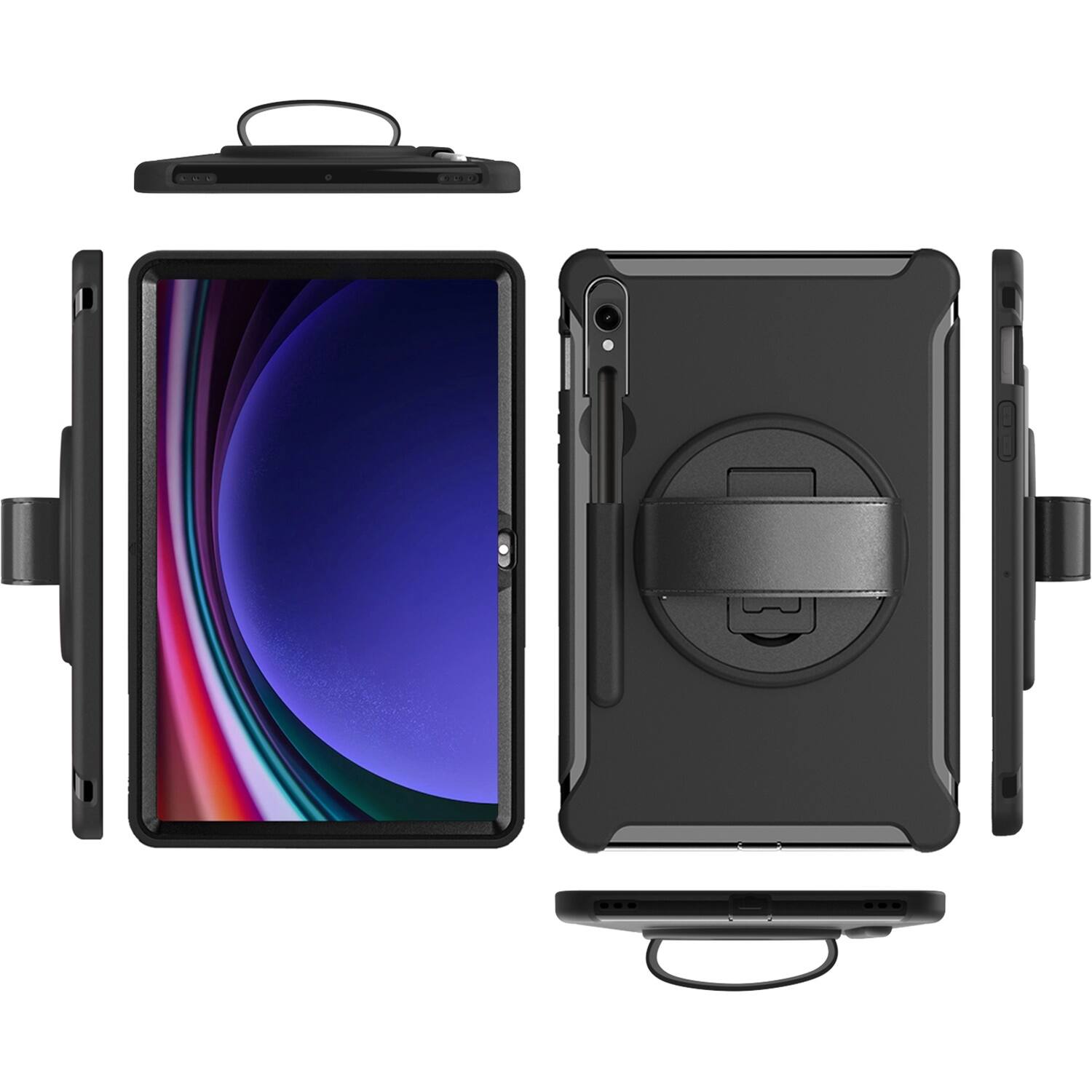 Alt View 11. SaharaCase - Raider Series Hand Strap Case for Samsung Galaxy Tab S10 Lite (2025), Tab S10 FE, Tab S8, Tab S9, and Tab S9 FE - Black.
