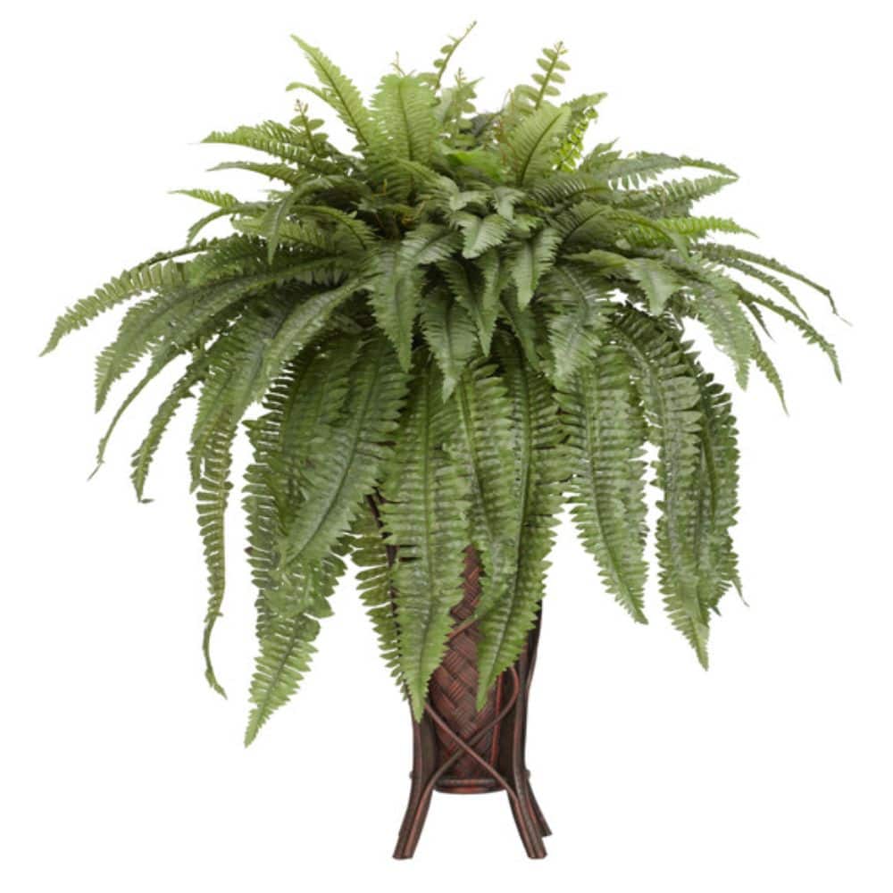 BreeBe - Boston Fern w/Stand Silk Plant - Green
