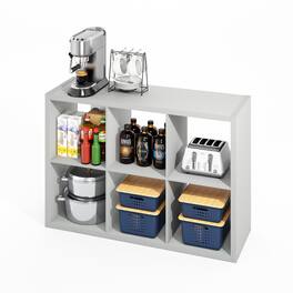Furinno - HERMITE Kitchen Island, 6-Cube Kitchen Storage, Bakers Rack, Kitchen Island with Storage, for Kitchen - Pale Grey