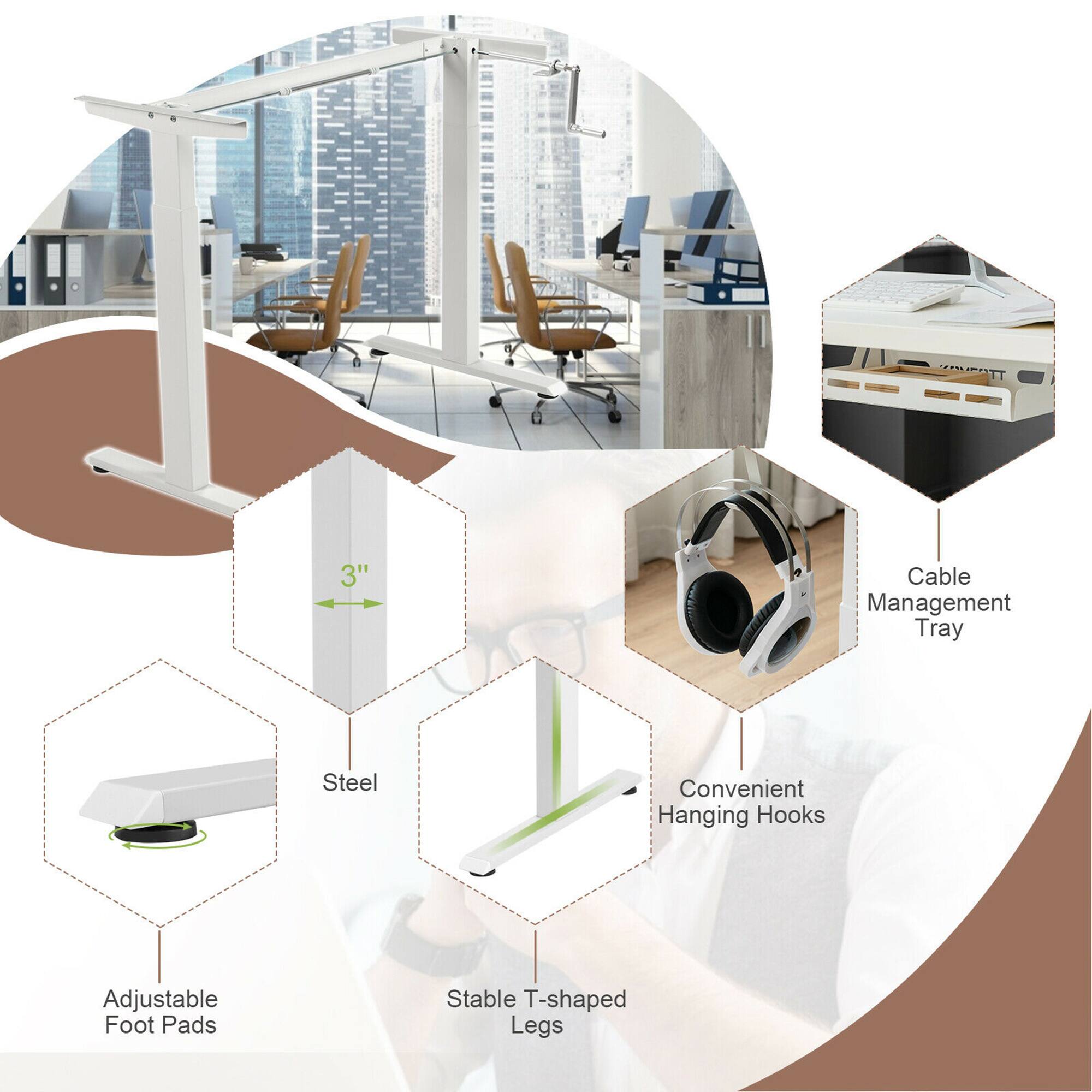 - 3" Cable Management Tray
- Steel
- Convenient Hanging Hooks
- Adjustable Foot Pads
- Stable T-shaped Legs