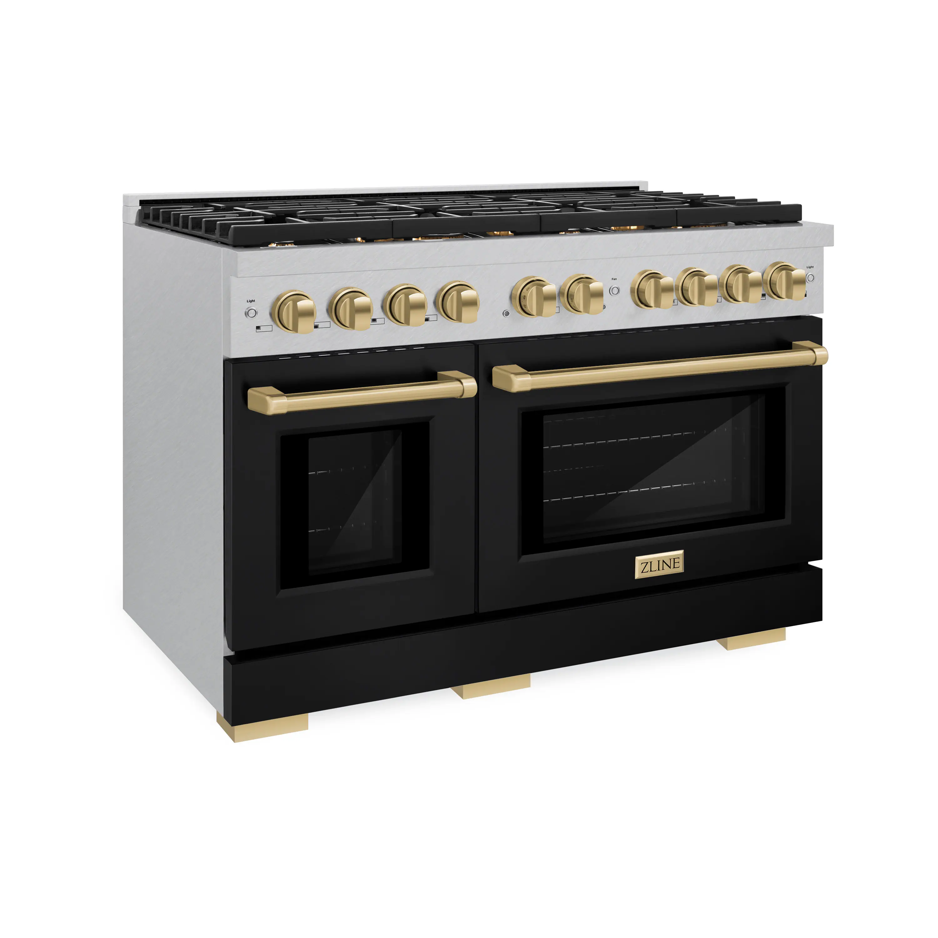 Left. ZLINE - ZLINE Autograph 48 in. Paramount Gas Range with Bronze Accents (SGRSZ-BLM-48-CB) - Black.