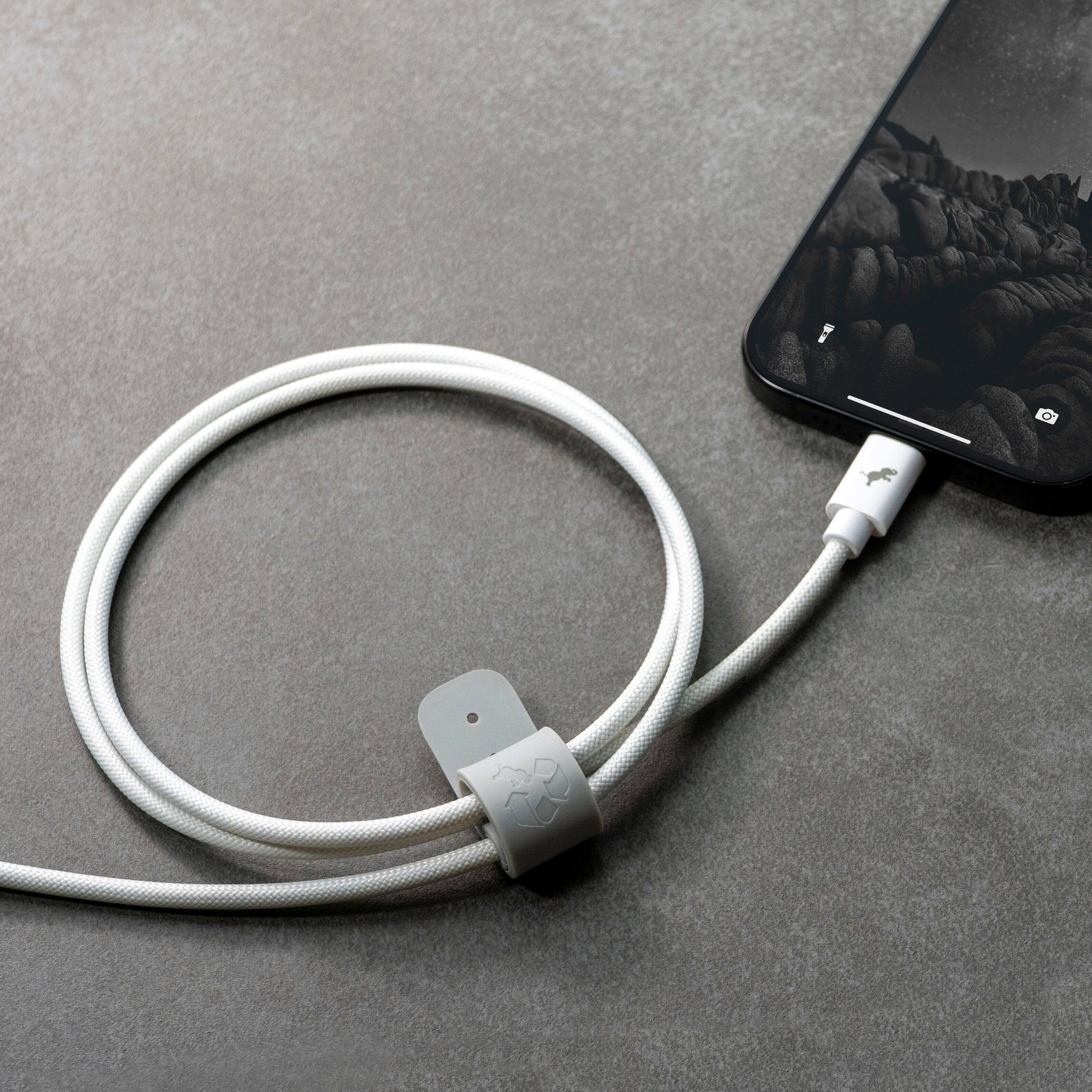 Alt View 11. Nimble - Powerknit USB-A to USB-C Cable 1M/3.3FT Fast Charging for iPhone 16/15, Samsung S24–S10, Note 20/10, Pixel, Moto & More - White.