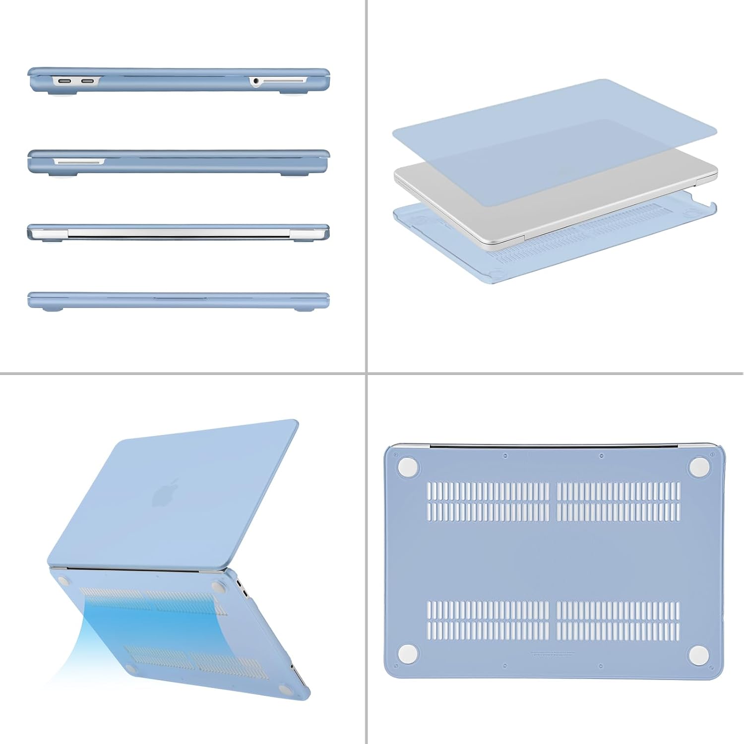 Left. mosiso - Protective Hard Shell Case for MacBook Neo 13 inch Model A3404 (2026) - Air Blue.