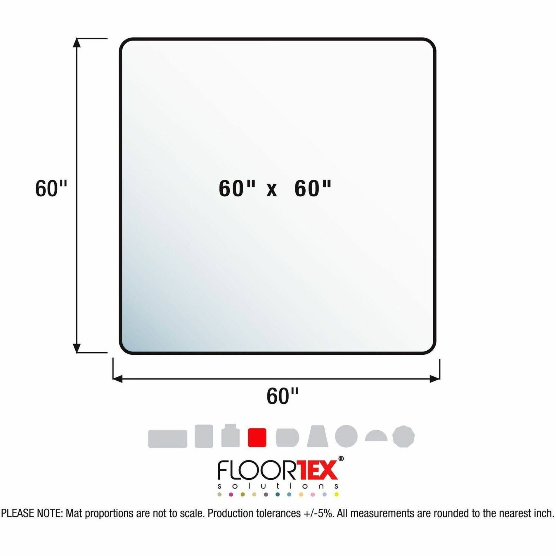 Alt View 19. Floortex - Ultimat XXL Polycarbonate Square Chair Mat for Hard Floors - 60'' x 60'' - Clear.