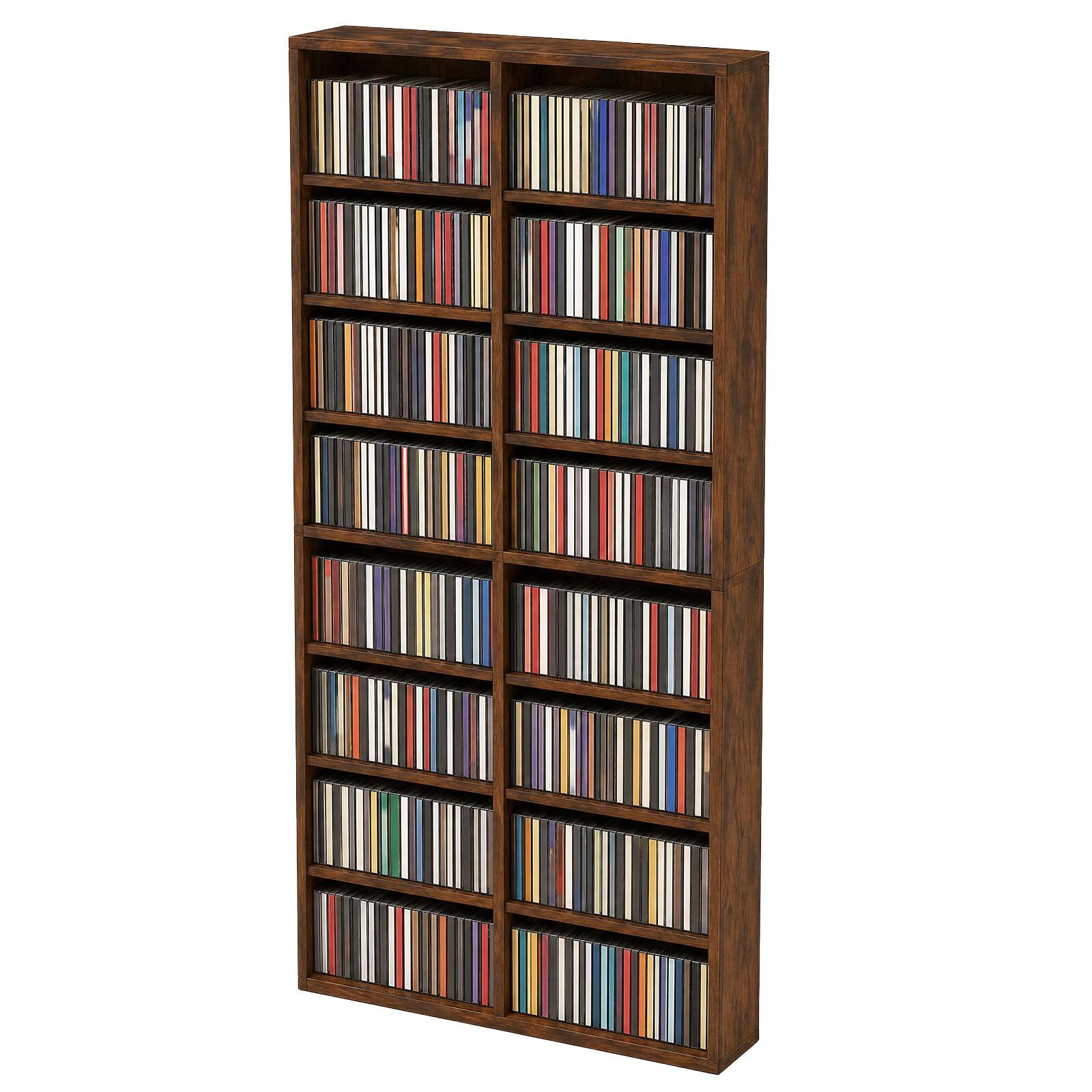 Alt View 7. Costway - Costway 1 PCS 16-Cube Bookcases CD Storage Rack 54" Freestanding Display Cabinet with 12 Adjustable Shelves - Brown.