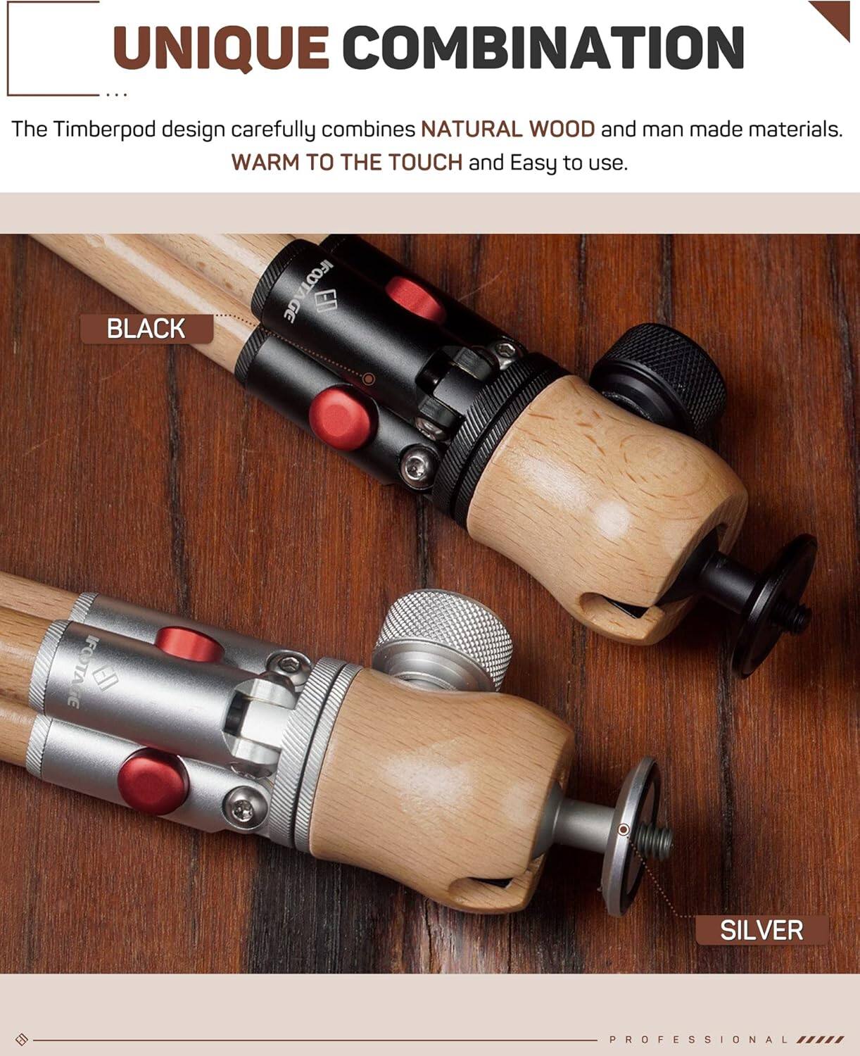 UNIQUE COMBINATION

The Timberpod design carefully combines NATURAL WOOD and man made materials. WARM TO THE TOUCH and Easy to use.

BLACK

SILVER

PROFESSIONAL