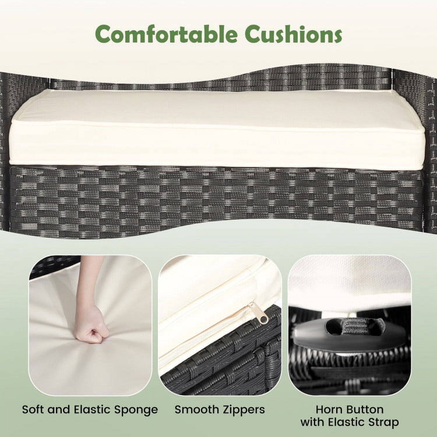 Comfortable Cushions

- Soft and Elastic Sponge
- Smooth Zippers
- Horn Button with Elastic Strap