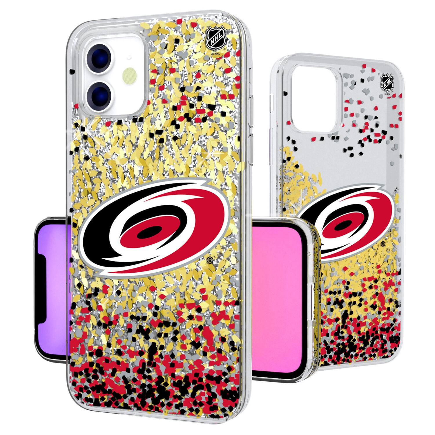 Alt View 2. Keyscaper - Carolina Hurricanes iPhone Confetti Glitter Case - 13 Pro Max - Multicolor.