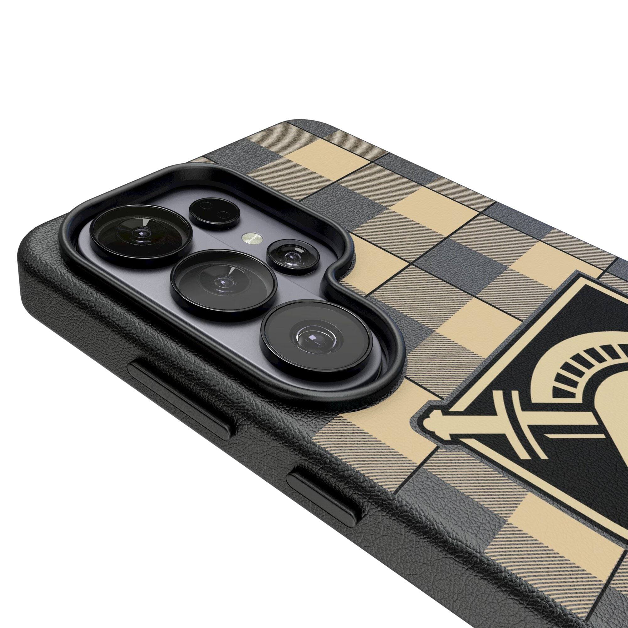 Alt View 2. Keyscaper - Army Black Knights Plaid Galaxy Magnetic Bump Case - S25 - Black.